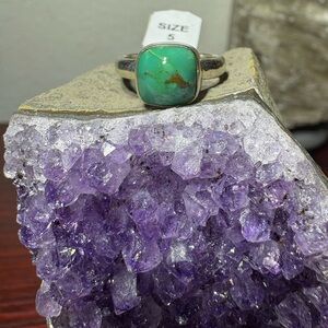 Dainty Square Turquoise Sterling Silver Ring